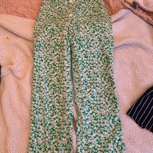 BDG green and white floral pants